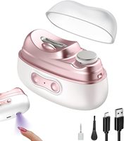 Cortauñas Eléctrico Automático Recargable por USB de Acero Inoxidable y Plástico para Bebés con Lámpara UV y Recogedor de Residuos