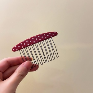 Pince à cheveux coréenne à 10 dents en acétate, peigne à cheveux creux en alliage français à pois pour femme - Product Image 4