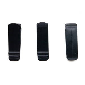 Clip de ceinture en plastique noir en résine, boucle d'accessoire pour sac banane et étui en cuir, clip ouvert - Product Image 2