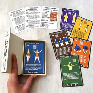 Jogo de cartas flash giratório para yoga, função de exercício fitness e impressão de cartas personalizadas para exercício