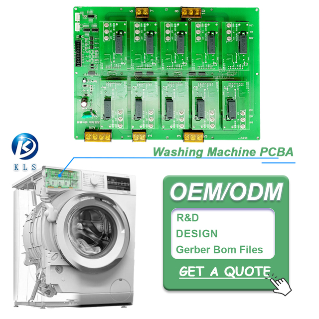 KLS Shenzhen OEM/ODM Electronic Custom Printed Circuit Board (FR4) for Washing Machine 1-32 Layers 1 PCS MOQ One-stop PCBA