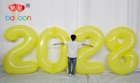 Ballon géant en nylon de 2 m (78 pouces) pour le Nouvel An 2027, numéro 2028, personnalisé, laminé, pour la décoration de fêtes, de bébés et d'anniversaires