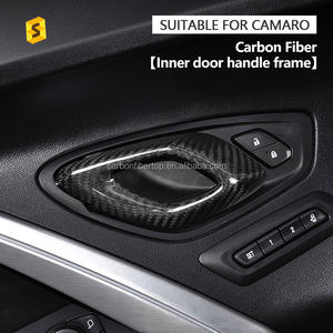 Cadre de poignée de porte intérieure en Fiber de carbone véritable ES pour <span class=keywords><strong>Camaro</strong></span> 2016 2017 2018 2019 2020 2021 <span class=keywords><strong>2022</strong></span> 2023 - Product Image 4