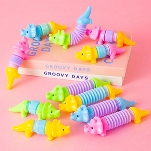 Juguete de dinosaurio con manguera telescópica para niños de 2 a 4 años, juguete unisex de plástico para aliviar el estrés - Product Image 1