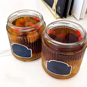 150ml 200ml 280ml 380Ml 500ml Tarro de mermelada de maní de vidrio con tarro de mermelada de rayas Embalaje para llevar - Product Image 5