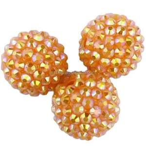 50 teil/beutel orange Farbe Kristall pflaster Acryl Perlen für Schmuck machen 20mm Kaugummi Perlen Strass Perlen Für Baby Halskette