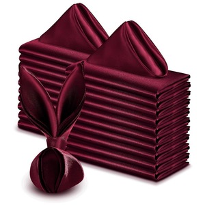 Servilletas de Seda Satén Cuadradas de Alta Gama, Económicas, en Color Verde Salvia, <span class=keywords><strong>Rosa</strong></span>, Marfil y Borgoña, para Banquetes de Boda y Cenas - Product Image 3