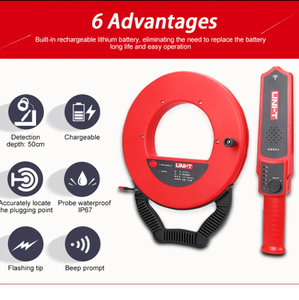 UNI-T UT661A boru blokajı dedektörü sökücü el yüksek hassasiyetli elektrik <span class=keywords><strong>PVC</strong></span> duvar dedektörü IP55 koruma 1 yıl garanti - Product Image 4