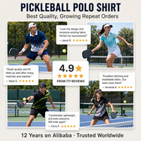 Kaos Pickleball Custom 3-Kancing, Kaos Polo Pickleball Kancing Depan, Jersey Custom Vintage Klasik, Pakaian Pickleball Sublimasi