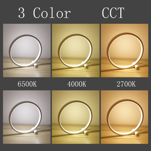Lampe de table de bureau LED créative pour chambre à coucher moderne forme ronde lampe de table ronde moderne - Product Image 2