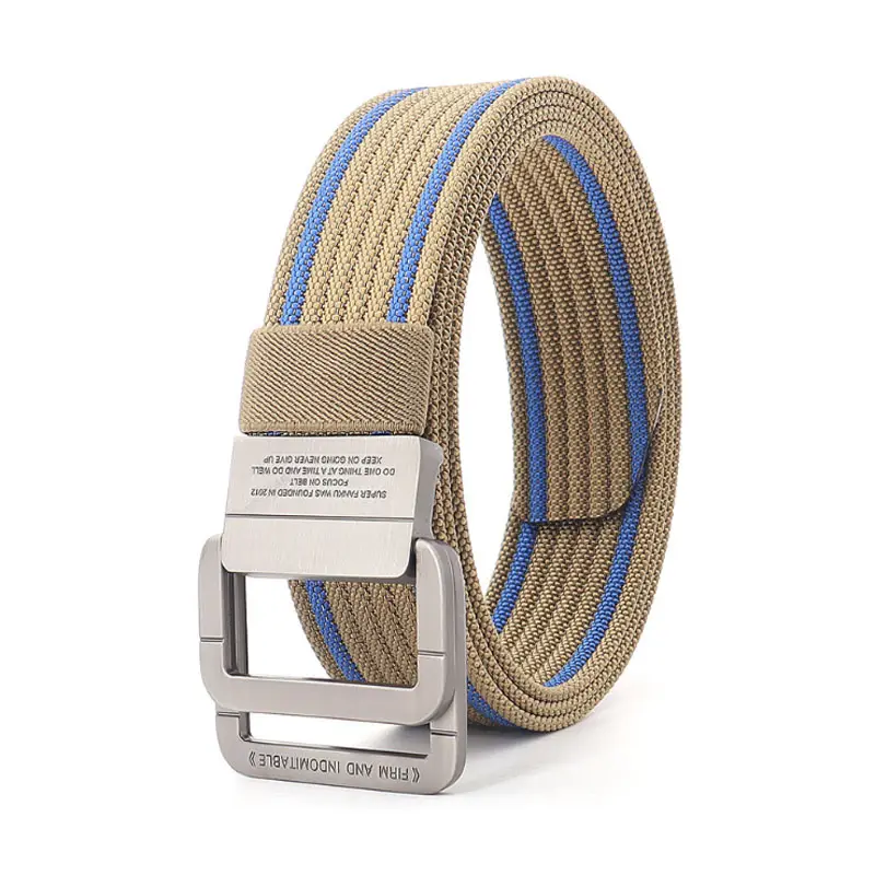 Custom Casual Fashion braided nylon elastic stretch Fabric golf belts for men