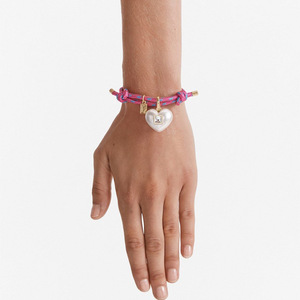 Bracelet-<span class=keywords><strong>collier</strong></span> tendance et élégant en chaîne de corde en <span class=keywords><strong>nylon</strong></span> plaqué or avec pendentif en forme de cœur en <span class=keywords><strong>perle</strong></span> - Product Image 6