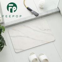 Feepop Design moderne Tapis de bain Motif solide Absorption super rapide Coussin de bain-Diatomite dure à la diatomée