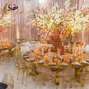 Mesa de boda con forma de serpentina de MDF de acero inoxidable de media luna 2023 - Product Image 3