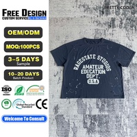 T-shirt personnalisé pour homme MT1798 en coton 230 GSM délavé à l'acide, col rond, impression sérigraphique, coupe ample, style rétro, manches courtes