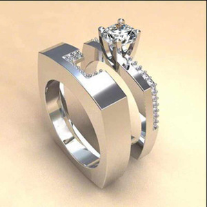 Set di Anelli da Donna in Rame Placcato Oro con Zirconia Cubica, Gioielli alla Moda - Product Image 4