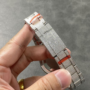 Reloj Mecánico Automático de Acero Inoxidable, Deportivo, de Lujo, Personalizado, Resistente al Agua, con Esfera de Moissanita y Diamantes - Product Image 5