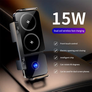 Produits gagnants Dropshipping Universal Dual Coils 15W Car Wireless Charging Pad Bracket for Folding Screen Phone Electric Arm - Product Image 6