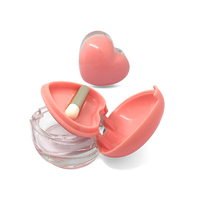Boîte à poudre compacte en forme de cœur avec fermeture à rabat, multi-couches, portable, contenant de poudre à maquillage, compact à maquillage multi-niveaux avec miroir