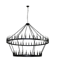 Bougie Pendentif Lumières Décoration Bar Rond Suspension Lampe Style Américain Cash Shop Vintage Art Fer Lustre Lumière