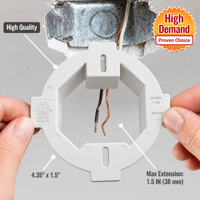 Boîtier de plafond électrique en PVC rond octogonal ETL CETL homologué, 1 poste, avec extension d'anneau, vente en gros