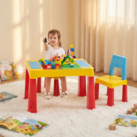 Ensemble table et chaises en plastique coloré pour enfants Vsuch, multifonctionnel, pour la salle à manger, le jeu, la crèche, l'école maternelle, pour une utilisation à la maison