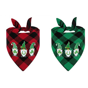 Christmas Pet Bandanas Plaid Pattern Single Layer Dog Cat Neck <b>Scarf</b> Festival Winter Accessory - Product Image 4