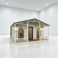 Maison Modulaire Préfabriquée Conteneurisée Prête à l'Emploi, Extensible, Respirante, de Forme Rectangulaire, avec Balcon Incliné, Design Moderne, pour Ferme ou Maison d'Hôtes