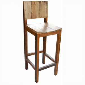 เก้าอี้บาร์ไม้เรือรีไซเคิล สไตล์เรียบง่ายแบบอินดัสเทรียล เป็นมิตรกับสิ่งแวดล้อม เหมาะสำหรับใช้งานกลางแจ้ง เก้าอี้สูงสำหรับผับ คาเฟ่ ร้านอาหาร - Product Image 1