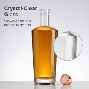 Bouteilles en verre givré rondes de 500/750 ml pour <span class=keywords><strong>la</strong></span> <span class=keywords><strong>vodka</strong></span>, <span class=keywords><strong>la</strong></span> tequila, le whisky et le brandy avec bouchon en liège, impression sérigraphique, marquage à chaud - Product Image 5