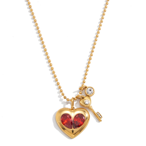 Collana J&<span class=keywords><strong>D</strong></span> Minimalista con Ciondolo a Cuore, Croce e Perla in Zirconia Cubica, Catena in Acciaio Inox Placcato <span class=keywords><strong>Oro</strong></span> 18K, Regalo per San Valentino per Donne - Product Image 2