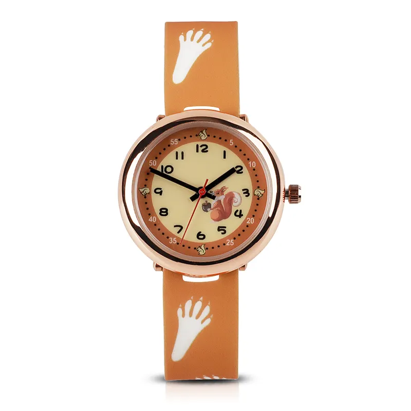 Orologi da polso Casual al quarzo con stampa popolare a forma di zampa di cartone animato per bambini con Design unicorno orologio da polso al quarzo per ragazze