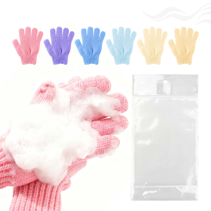 Guanti Esfolianti Riutilizzabili per la Cura della Pelle, Guanti da Massaggio per Doccia SPA, Rimozione della Pelle Morta, Cinque Dita in Nylon - Product Image 1