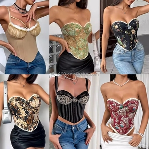 Corsetto da Donna di Alta Qualità <span class=keywords><strong>con</strong></span> Lacci Floreali, Bordi Arricciati e Fascia Stringivita, Canotta - Product Image 5