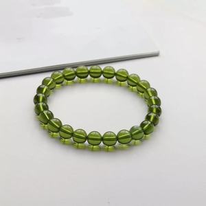 Bracciale con Perle di 8mm in Moldavite Artificiale, Aerolite Verde, Cristallo Ceco, Pietra Grezza Incisa, Meteorite Levigato - Product Image 4