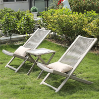 Chaise pliante d'extérieur en rotin pour la maison, imperméable et résistante aux UV, avec dossier en métal, pour la cour et le camping