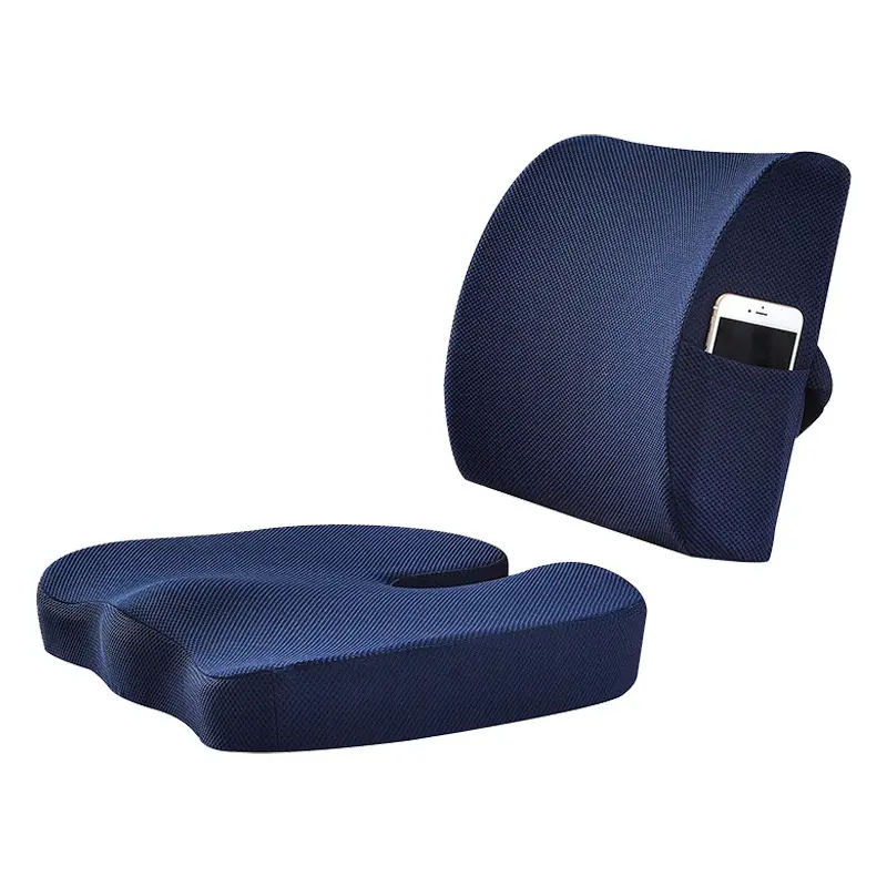 Memory-Schaum Lendenwirbel-Baugruppe Orthopädischer Rückenlehne-Sitzkissen-Set für Auto-Büro-Stuhl Rücken