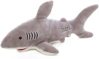 Requin en peluche personnalisé, animal en peluche doux et câlin, gros yeux, requin gris, adorable jouet en peluche pour jouer