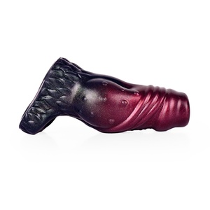 Préservatif en cuir à nœuds ouverts, épaississant et allongeant, avec particules massantes multicolores, pour hommes, style 'Wolf Braces' - Product Image 5