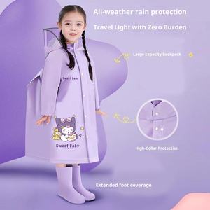 Imperméable pour enfants en gros avec grand chapeau à large bord, sac d'école pour garçons et filles, imperméable pour enfants, randonnée en plein air, <span class=keywords><strong>cape</strong></span> <span class=keywords><strong>de</strong></span> <span class=keywords><strong>pluie</strong></span> pour étudiants - Product Image 1