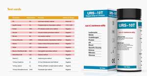 10 Parâmetros Teste UTI Urinálise Cetose PH Proteína Função renal e hepática 100 CT URS-10T - Product Image 6