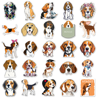 50 pièces usine ventes dessin animé Kawaii Animal Beagle autocollant personnalisé pour ordinateur portable tasse Journal autocollant