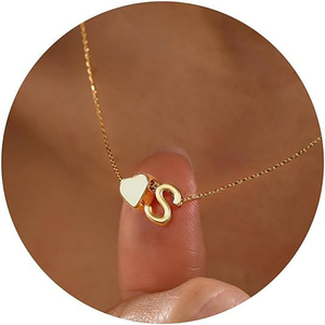 Collana con Ciondolo a Cuore Personalizzato con Iniziale A-Z Placcato <span class=keywords><strong>Oro</strong></span> 18K, Gioielli alla Moda 2026 per Donna, Regalo Quotidiano, Gioielli Coreani - Product Image 4