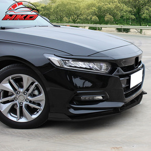 ลิ้นกันชนหน้าสำหรับ Honda Accord 2018-2021 รุ่น IKON V2 สไตล์สปอยเลอร์สีดำด้าน 3 ชิ้น พร้อมดิฟฟิวเซอร์และแผ่นกันกระแทก - Product Image 2