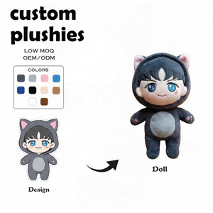 Fabricant de jouets en peluche personnalisés, faible MOQ, personnage d'anime en peluche avec capuche, thème animal, décoration de café, jouets des années 2000, peluche Pingu personnalisée - Product Image 1