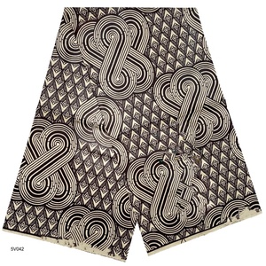 Tissu Wax Véritable 100 % Coton Uni/Wax Organza Doux <span class=keywords><strong>Pagne</strong></span> Hollandais Original pour Chemises & Robes Filles, Motif Batik <span class=keywords><strong>de</strong></span> 6 Yards pour Sacs - Product Image 4