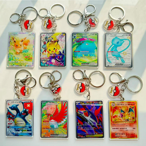 Llaveros Acrílicos Rectangulares de Tarjeta Pokémon de Dibujos Animados Populares de Nueva Llegada al Por Mayor, Colgante de Regalo Promocional - Product Image 1