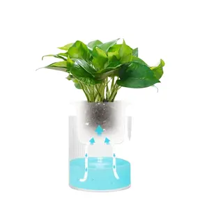 Vasos absorventes de água automáticos atacado 4/6 polegadas de plástico branco corda de algodão vasos de flores auto-regadores para plantas interiores