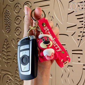 QY ours porte-clés mignon PVC dessin animé ours pendentif porte-clés sac breloque voiture accessoire cadeau pour - Product Image 6