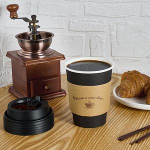 Gobelets à café jetables biodégradables à double paroi de 8 oz, 12 oz, 16 oz avec couvercle, logo personnalisé imprimé pour le vin et les boissons gazeuses - Product Image 3